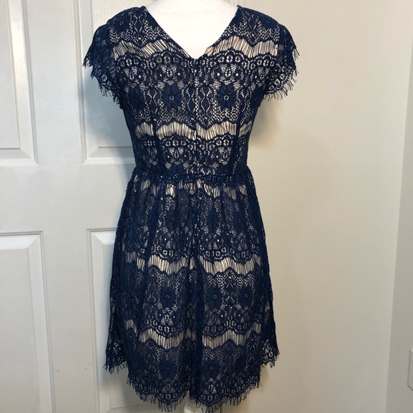 Akira Chicago Red Label Dress - Size S - Blue/Tan - Picture 4 of 7